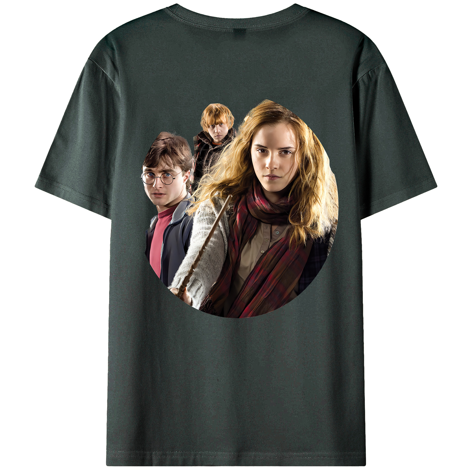 （画像用） Harry Potter ハリー・ポッターシリーズ 綿100％ メンズ半袖Tシャツ（バックプリント） 通気性